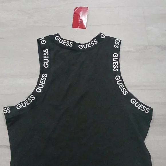 Women's Guess Logo Black and White Cropped Top. SIZE LARGE. - Picture 8 of 11